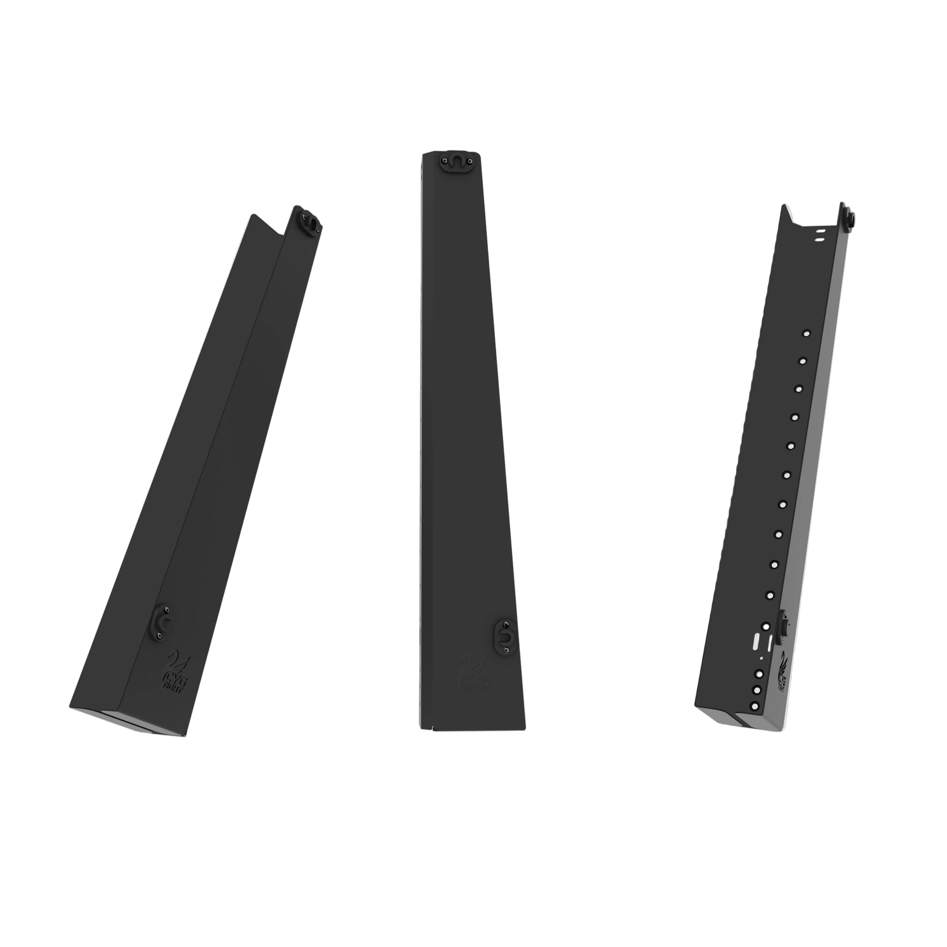 CygTight aluminum rifle scabbard in black with magnetic locking bungee cord